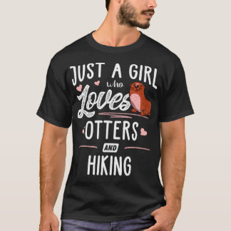 カワウソとハイキングが好きな女の子 ギフト 女性 Tシャツ