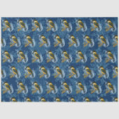 カワウソとヴィンテージブルーダマスク模様 薄葉紙 (正面)