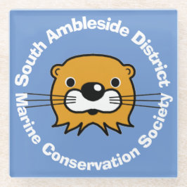 カワウソによる海洋保全。ガラスのコースター ガラスコースター