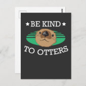 カワウソに優しく オッターニコイ動物愛ロデントペットギフト ポストカード (正面/裏面)