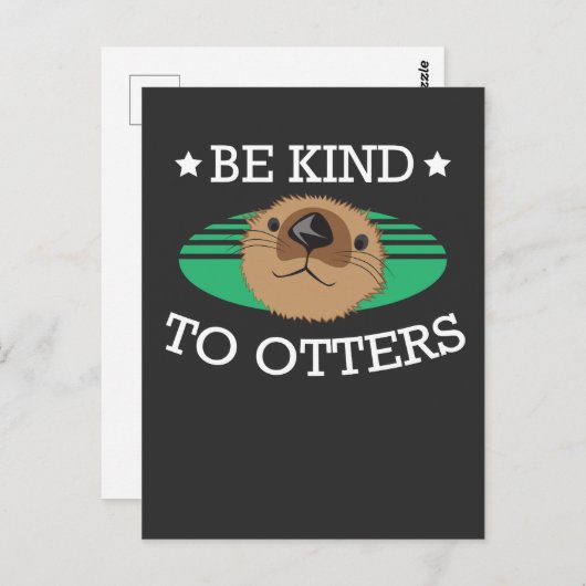 カワウソに優しく オッターニコイ動物愛ロデントペットギフト ポストカード (正面/裏面)
