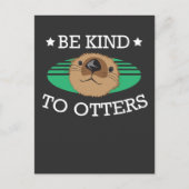 カワウソに優しく オッターニコイ動物愛ロデントペットギフト ポストカード (正面)