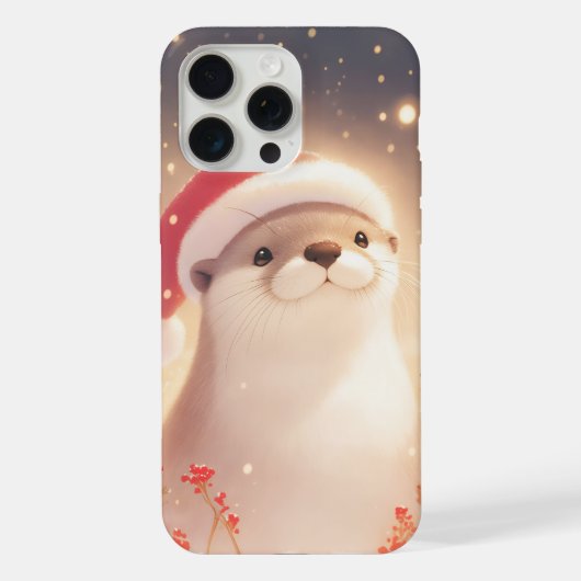 カワウソのあったかクリスマス・イヴ iPhoneケース (裏面)
