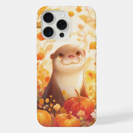 カワウソのかぼちゃ畑 iPhoneケース (裏面)