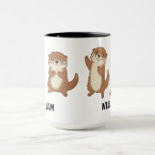 カワウソのイラスト入り オーダーメイド コーヒー マグカップ (中央)