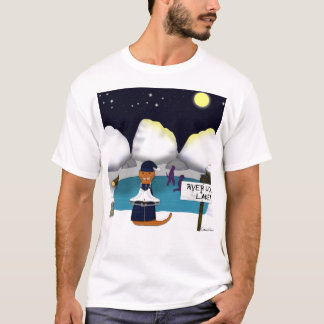カワウソのオリバーが川でスケート Tシャツ