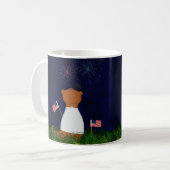 カワウソのオリバー 花火鑑賞 コーヒーマグカップ (正面左)