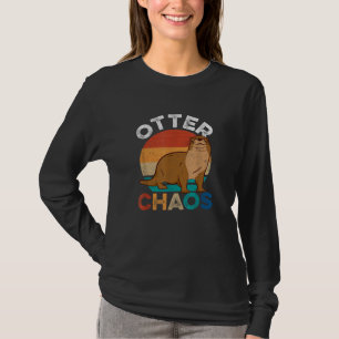カワウソのカオス メンズ レディース かわいいカワウソ好き 動物愛好家向けグッズ Tシャツ