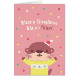カワウソのクリスマスパンのグリーティングカード