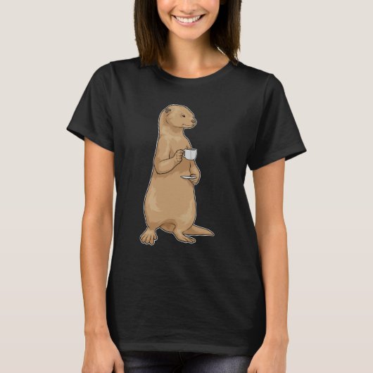 カワウソのコーヒーカップ Tシャツ (正面)
