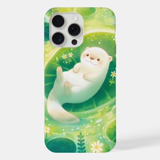 カワウソのスイレンリラックス iPhoneケース (裏面)