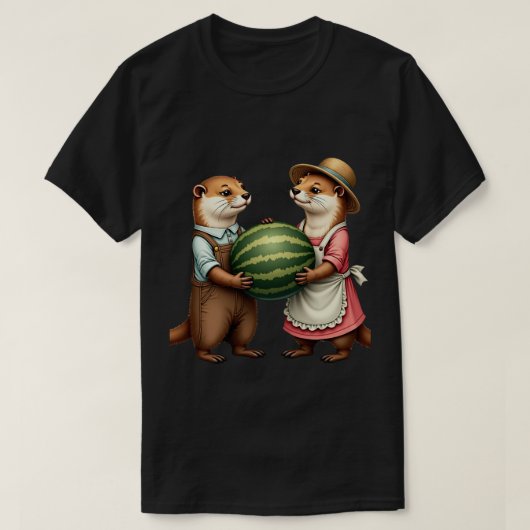 カワウソのピクニック Tシャツ (デザイン正面)