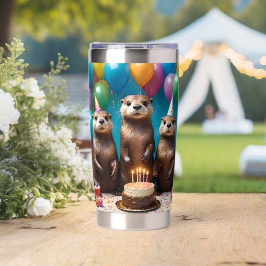 カワウソの三つ子の誕生日パーティー,  保温保冷タンブラー (ウェディング (回転後))