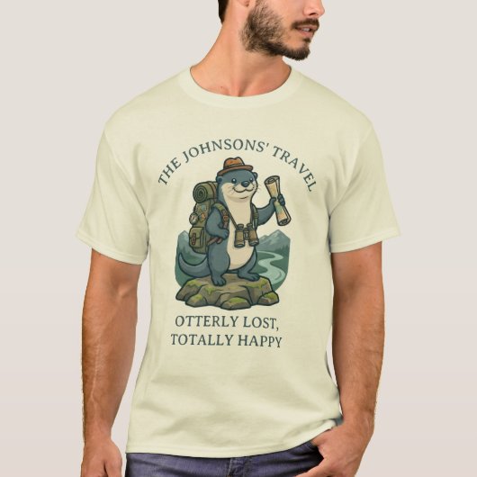 カワウソの冒険 旅のTシャツ - 名前入れ Tシャツ (正面)