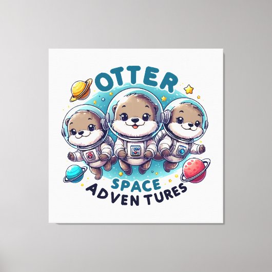 カワウソの宇宙冒険 キャンバスプリント (正面)