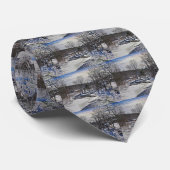 カワウソの小川の冬場面 ネクタイ (ロール)