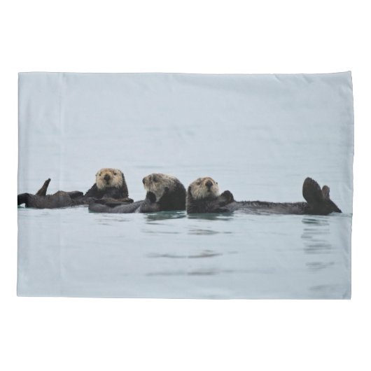 カワウソの標準ピローケース 枕カバー (裏面-左)