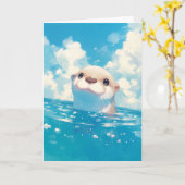 カワウソの水中冒険 カード (黄色い花)