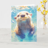 カワウソの水遊び大冒険 カード (黄色い花)