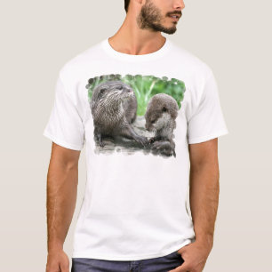 カワウソの生息地の人のTシャツ Tシャツ