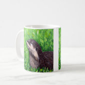 カワウソの絵 コーヒーマグカップ (正面左)