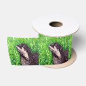 カワウソの絵 サテンリボン (リール)