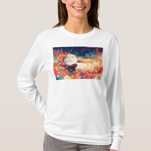 カワウソの花の隠れ家 Tシャツ (正面)