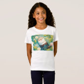 カワウソの花咲く池 Tシャツ (正面フル)