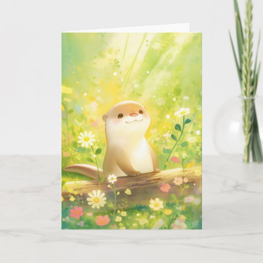 カワウソの花畑の日 カード (正面)