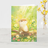 カワウソの花畑の日 カード (黄色い花)
