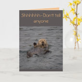 カワウソの誕生日の願い カード (黄色い花)