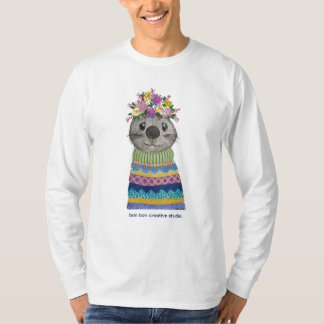 カワウソの長袖Tシャツ Tシャツ