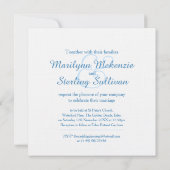 カワウソの青と白結婚の四角 招待状 (裏面)