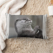 カワウソの首謀者の枕 ランバークッション (ブランケット)