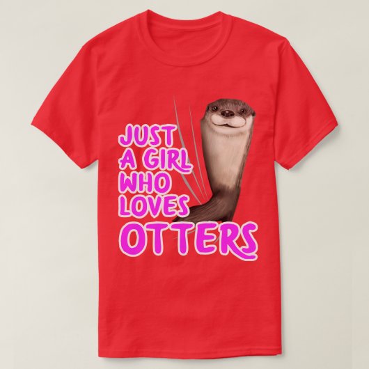 カワウソを愛する女の子 Tシャツ (デザイン正面)