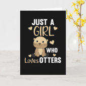 カワウソを愛する少女 カード (黄色い花)