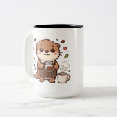 カワウソバリスタの2トーン コーヒーマグ ツートーンマグカップ (正面左)