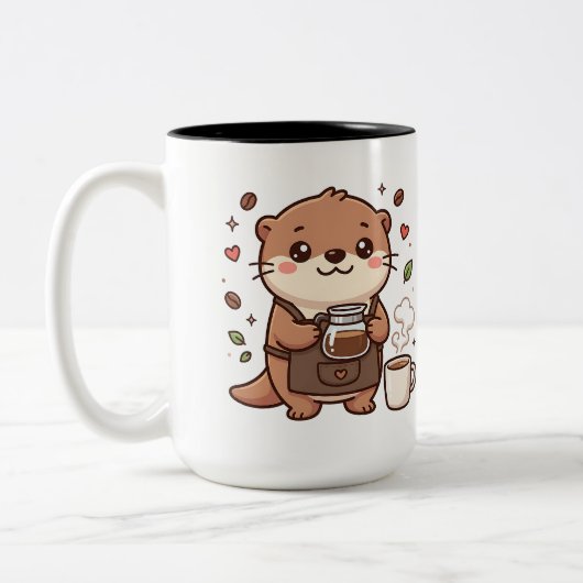 カワウソバリスタの2トーン コーヒーマグ ツートーンマグカップ (左)