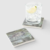 "カワウソポップ!" 石造りのコースター ストーンコースター (横)