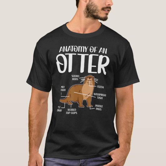 カワウソ海のカワウソの解剖学 Tシャツ (正面)