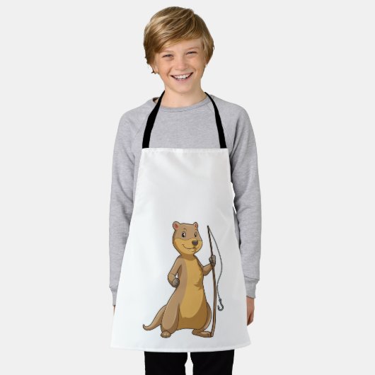 カワウソ魚釣り エプロン (着用した状態)