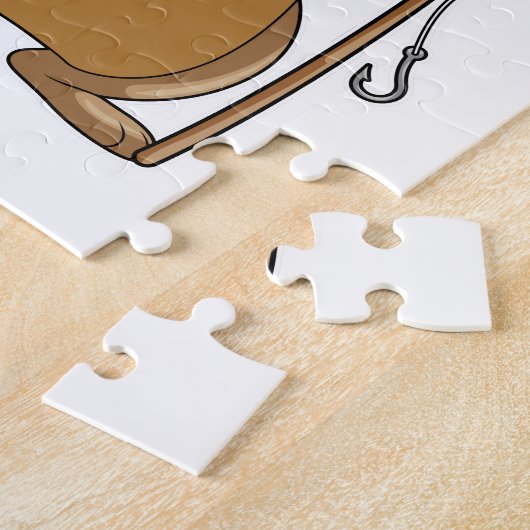 カワウソ魚釣り ジグソーパズル (側面)