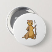 カワウソ魚釣り 缶バッジ (正面&裏面)