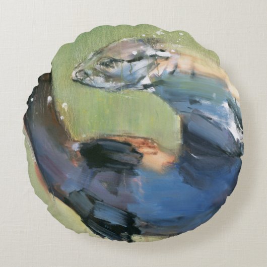 カワウソ2003年 ラウンドクッション (正面)