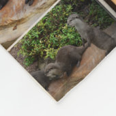 カワウソ3写真コラージュ、小 フリースブランケット (角)
