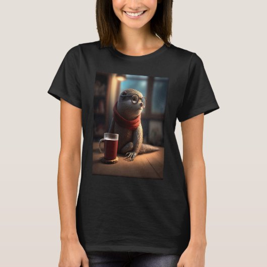 カワウソ げーむ カワウソ コーヒー 1 Tシャツ (正面)