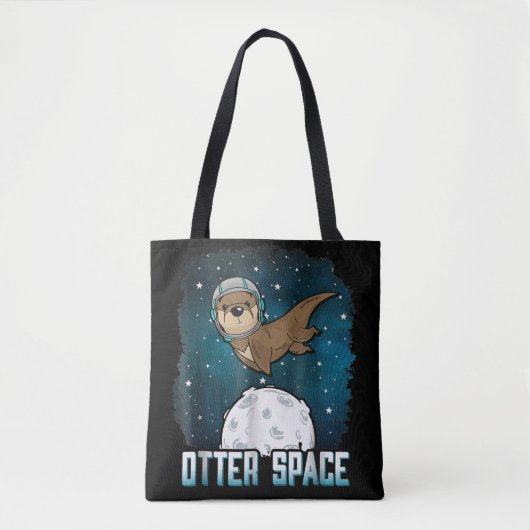 カワウソ |オッタおもしろいー宇宙宇宙動物 トートバッグ (正面)