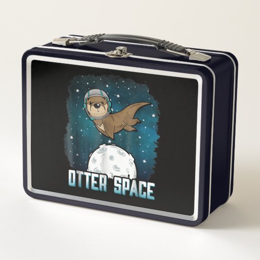 カワウソ |オッタおもしろいー宇宙宇宙動物 メタルランチボックス (正面)