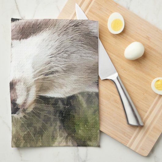 カワウソ キッチンタオル (四つ折り)