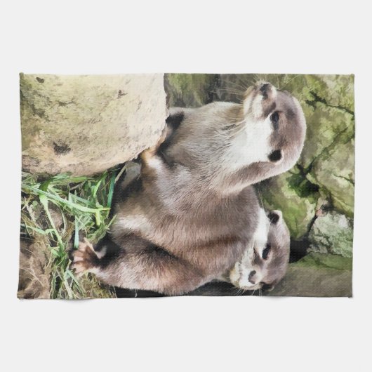 カワウソ キッチンタオル (横)